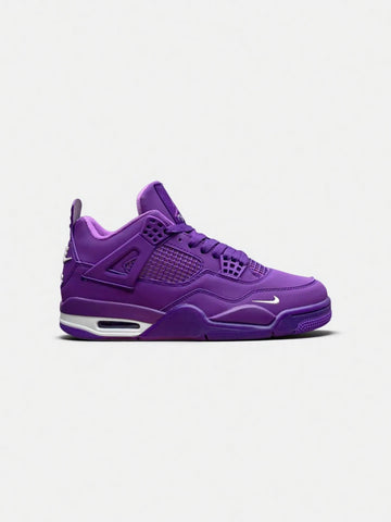 Vibrant Purple Low-Top Lace-Up Sneakers