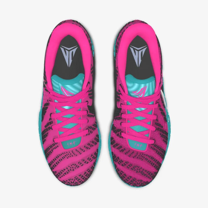 Multi-Color Graphic Low-Top Basketball Sneakers