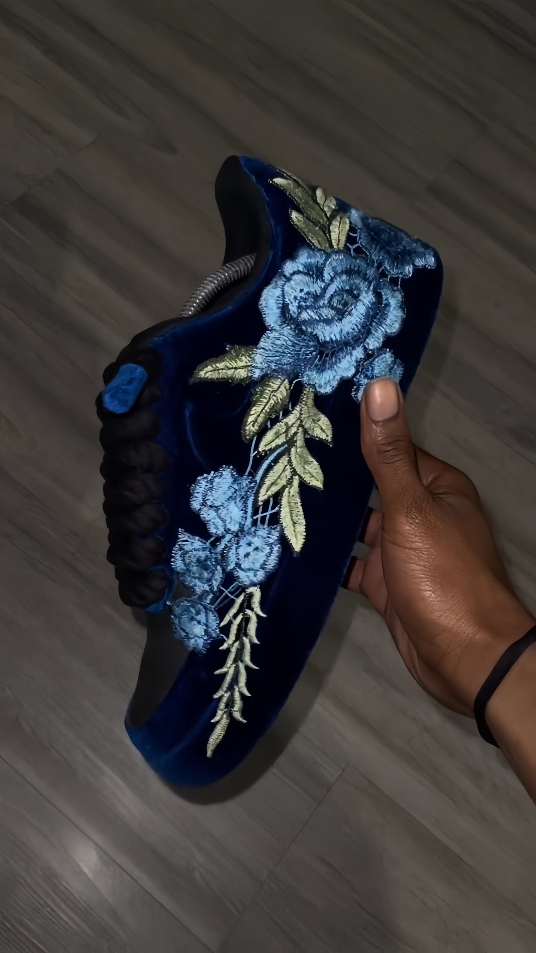 AF1 Black "ROSE BLUE ROPELACE DOUBLE LACE” Sneaker