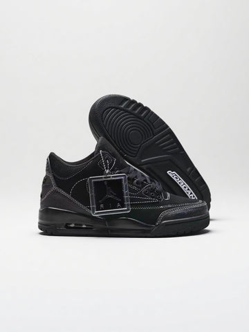 AJ3 Retro High-Top Black/White Stitching Sneakers